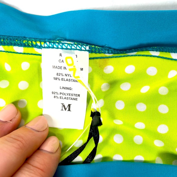O’Neill Tie Swim Bottoms Size Medium Teal and Green - Picture 5 of 5